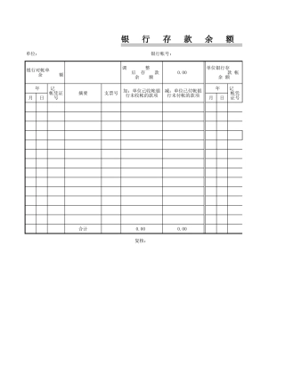 银行余额调节表