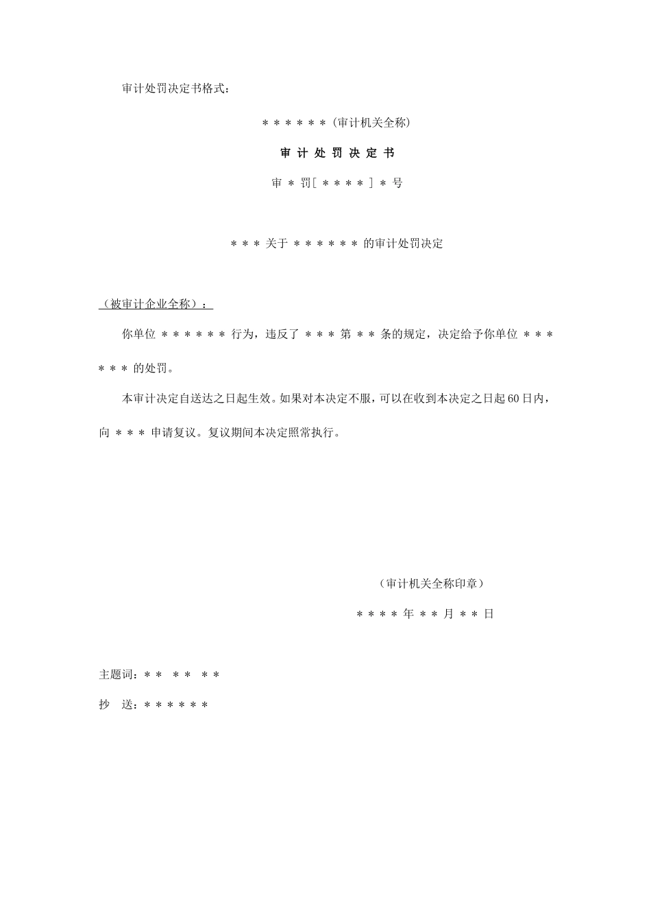 审计报告W-06审计处罚决定书_第1页