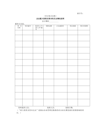 企业基本情况-06企业重大投资及资本性支出情况说明