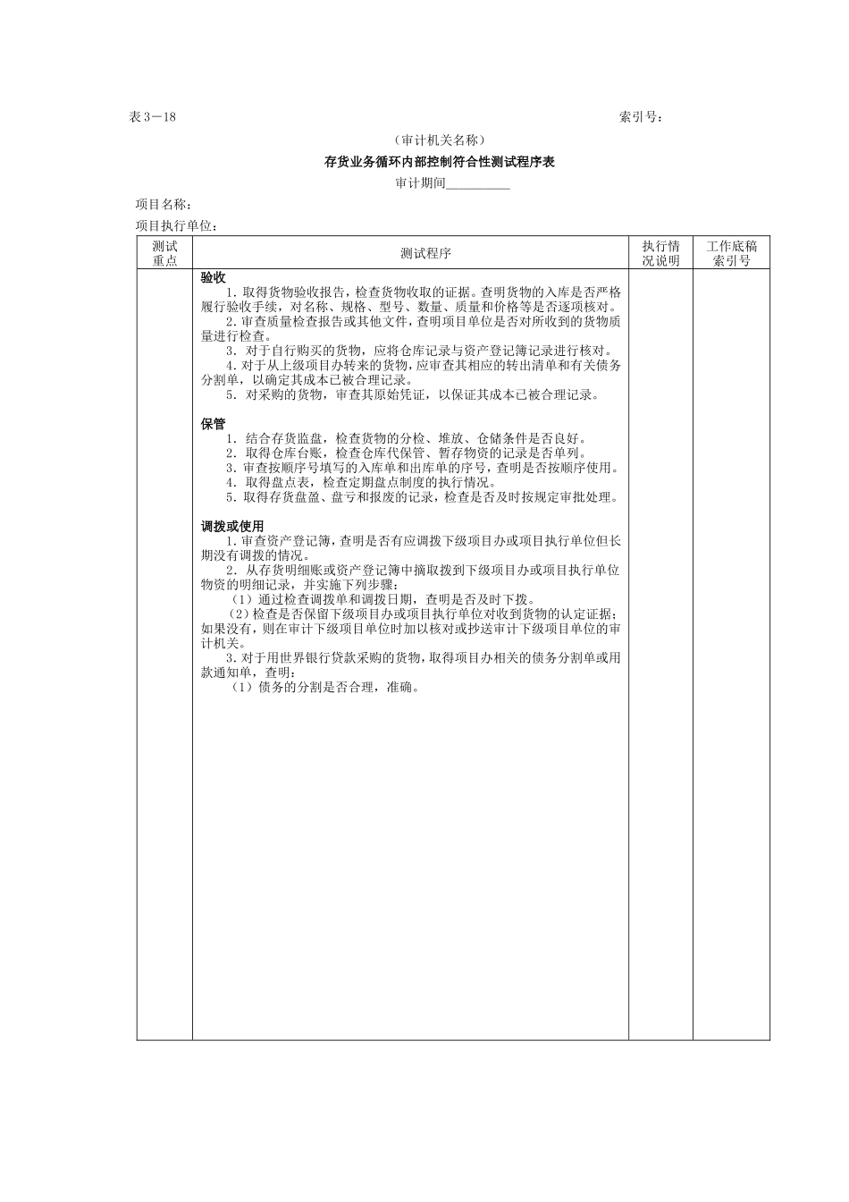存货-2存货业务循环内部控制符合性测试程序表_第1页