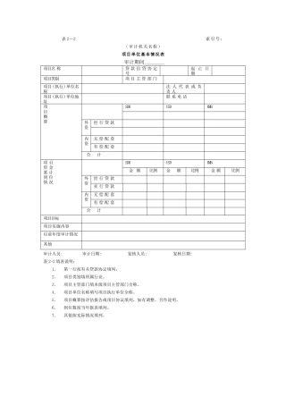 审计准备-2项目单位基本情况表