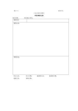 审计准备-4审前调查记录