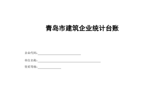 建筑业统计台账