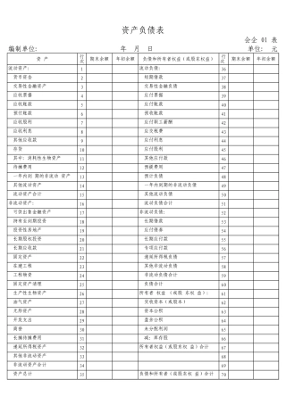 一般企业资产负债表、利润表、现金流量表和所有者权益变动表格式+增值税申报