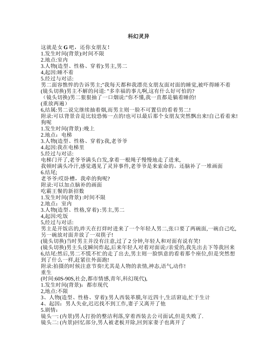 科幻灵异-短视频剧本盘古文库_第1页