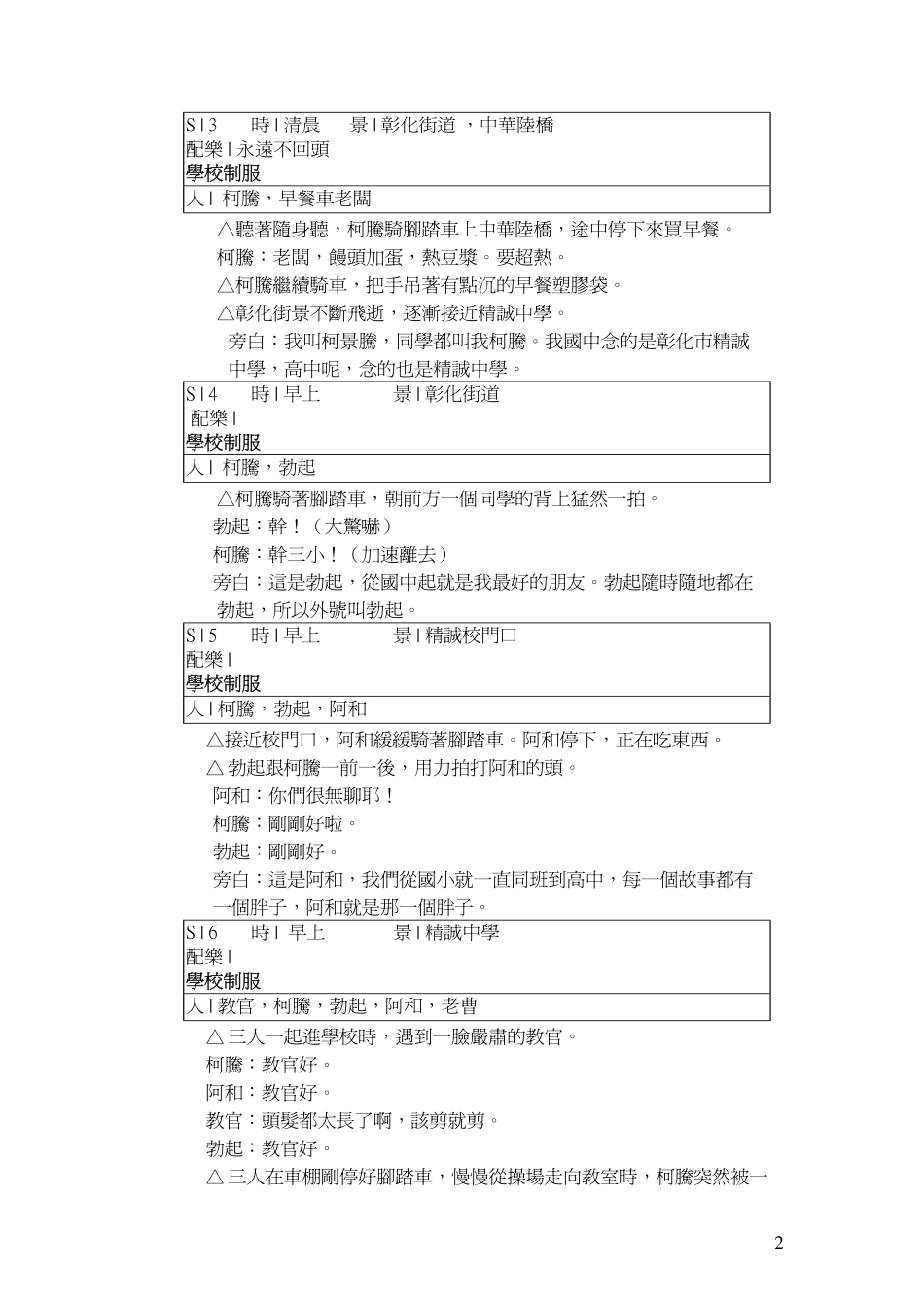《那些年，我们一起追的女孩》盘古文库剧本_第2页