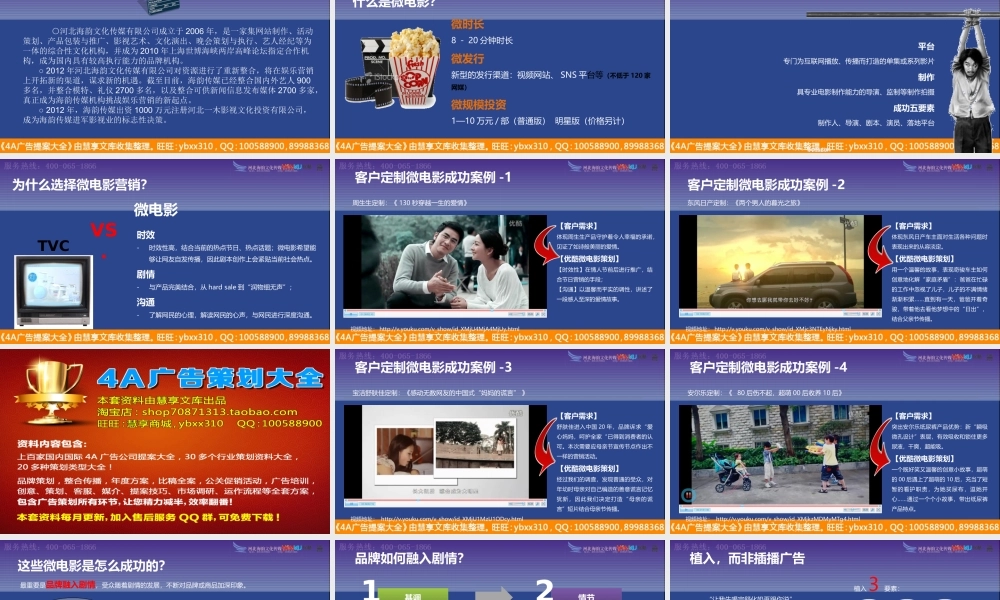 PPT模板-河北传媒公司微电影项目简介及案例