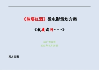 芭塔红酒微电影《我行我要》策划方案