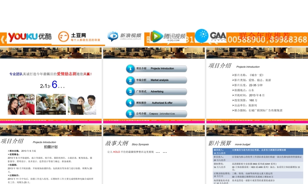 城市微电影摄制方案