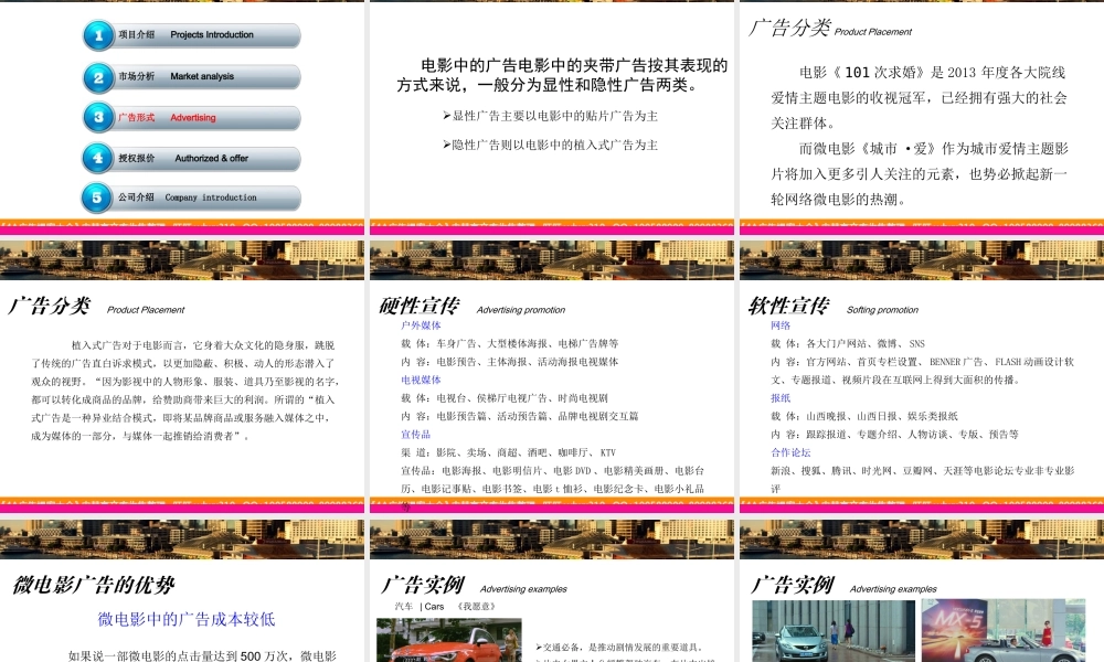城市微电影摄制方案