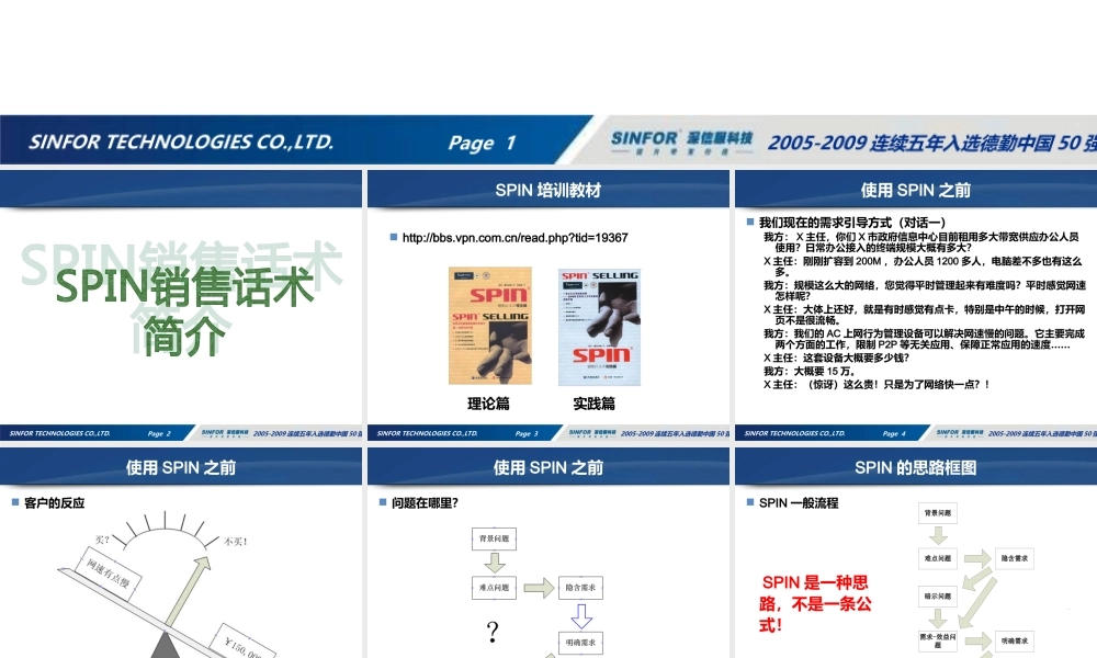 SPIN销售话术简介