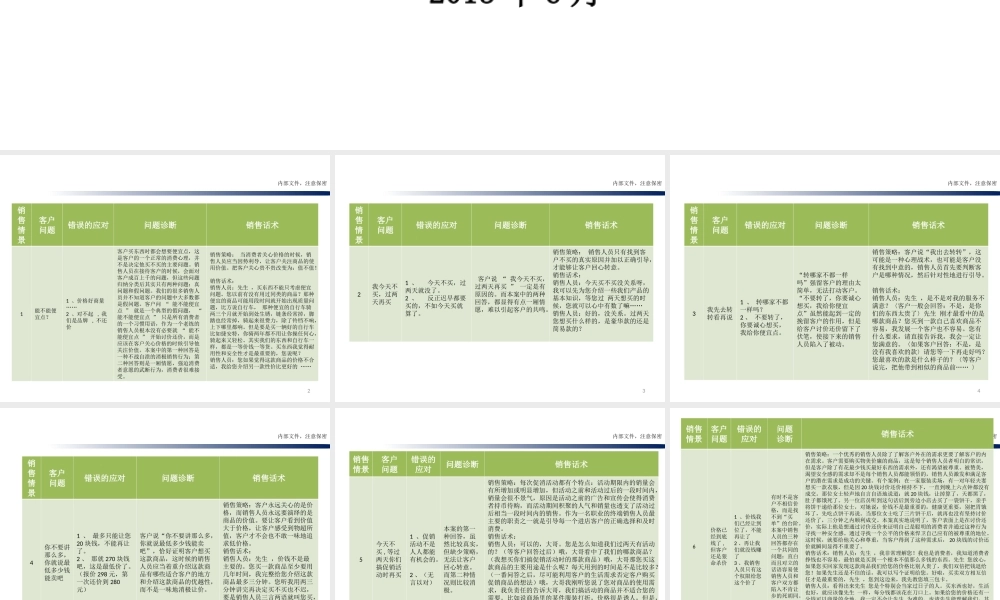 常见问题的销售话术
