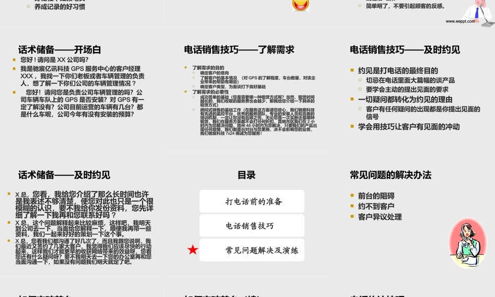电话销售技巧培训ppt模板