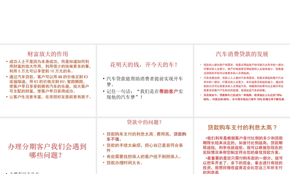 汽车推荐贷款话术-盘古文库销售话术
