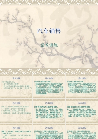 汽车销售话术训练情景1-10-盘古文库销售话术