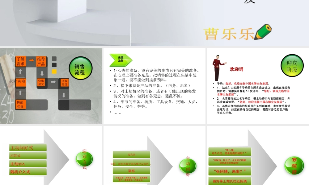 全友家居导购员销售流程及常用销售话术-盘古文库销售话术