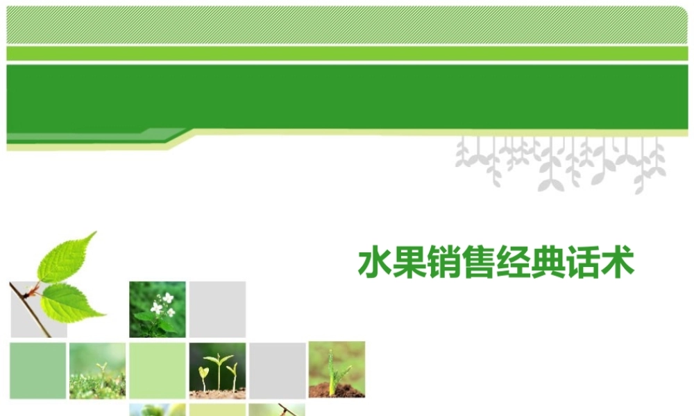 水果销售经典话术20140701-盘古文库销售话术