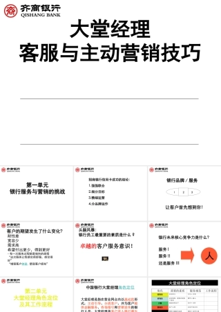 银行大堂经理-客服与主动营销技巧-盘古文库销售话术