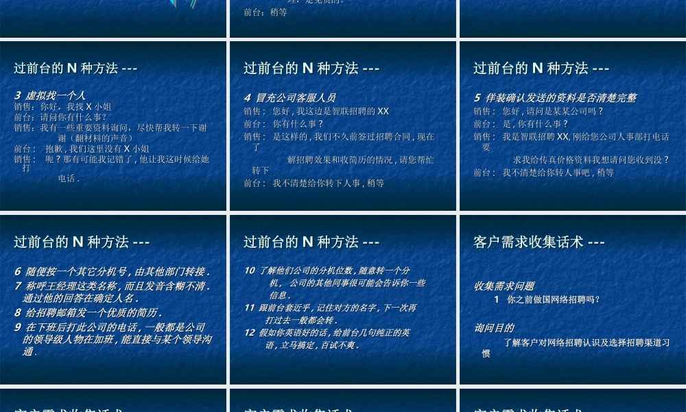 智联招聘-销售技巧与话术-盘古文库销售话术