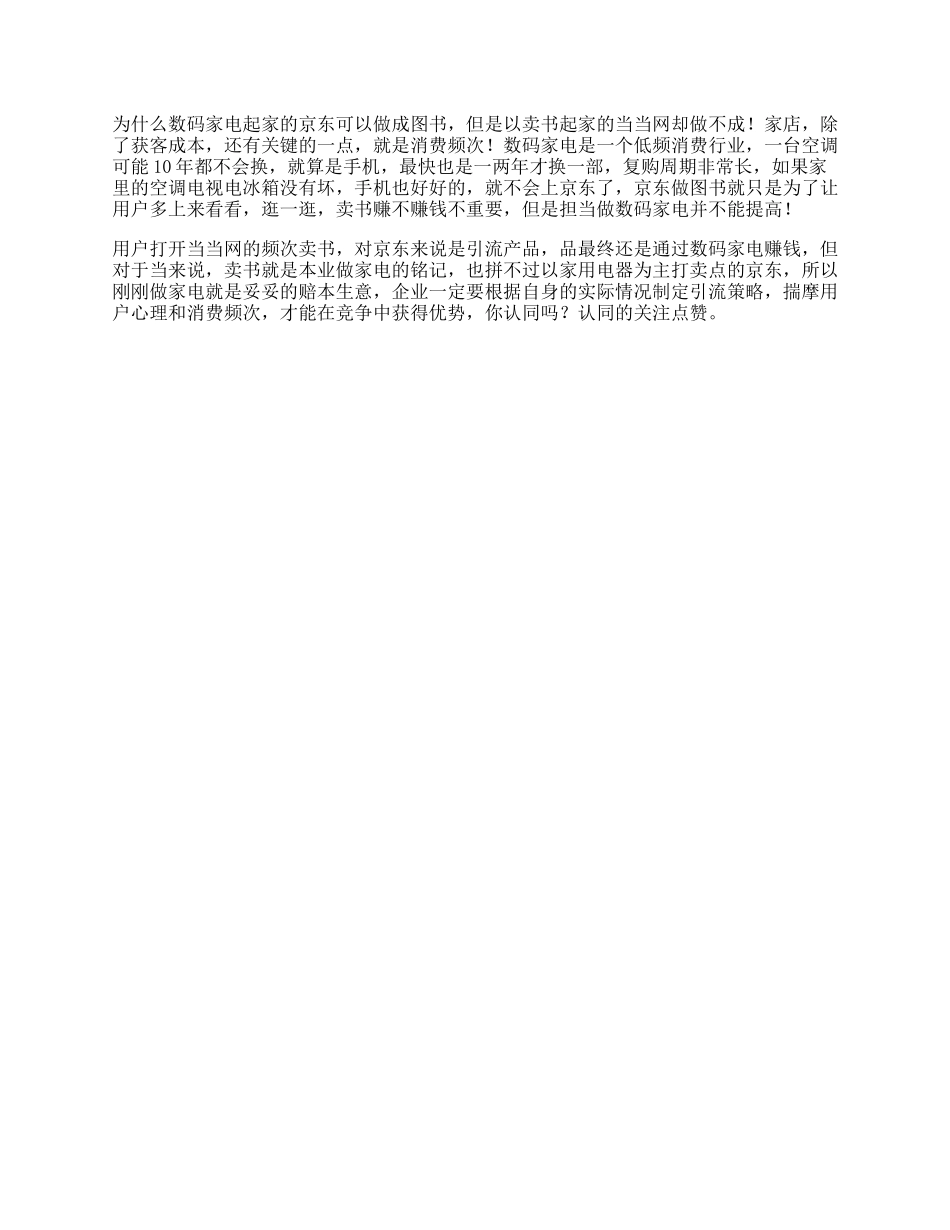 京东京东能售卖图书和当当网不能售卖家电的原因你知道吗当当网商业知识-文库_第1页
