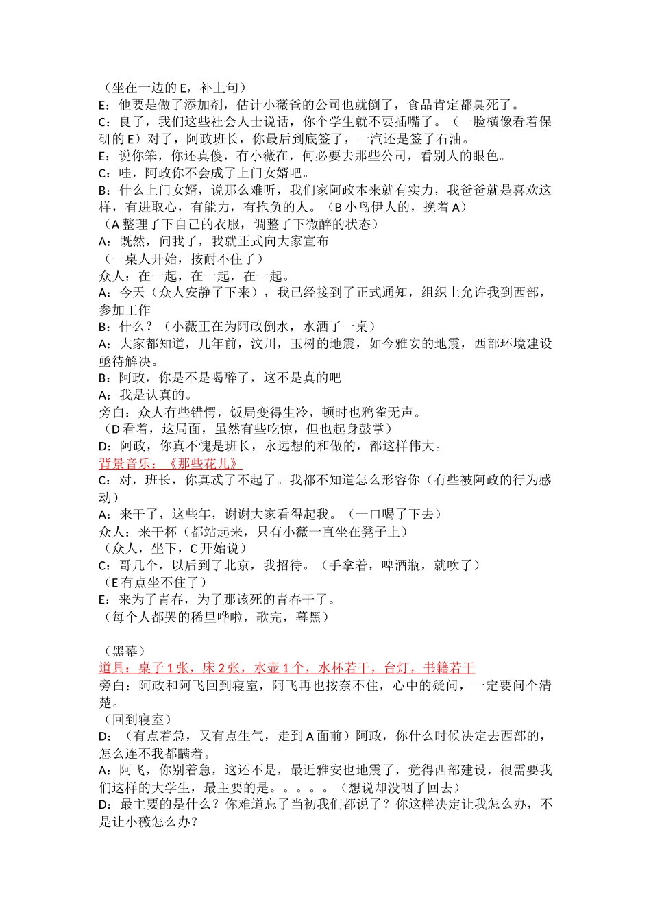 大学毕业晚会剧本《毕业-路口》_第2页