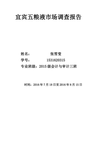 宜宾5粮液市场渠道调研报告-文库大全