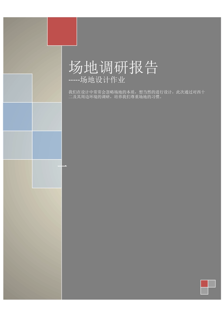 场地调研报告-文库大全_第1页