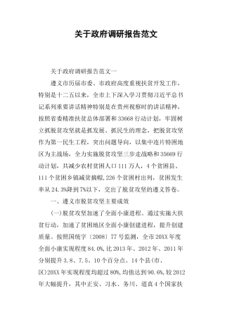 关于政府调研报告范文-文库