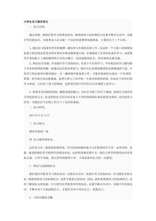 大学生见习报告范文-文库-维密