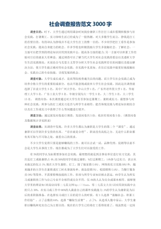 社会调查报告范文3000字-文库-维密