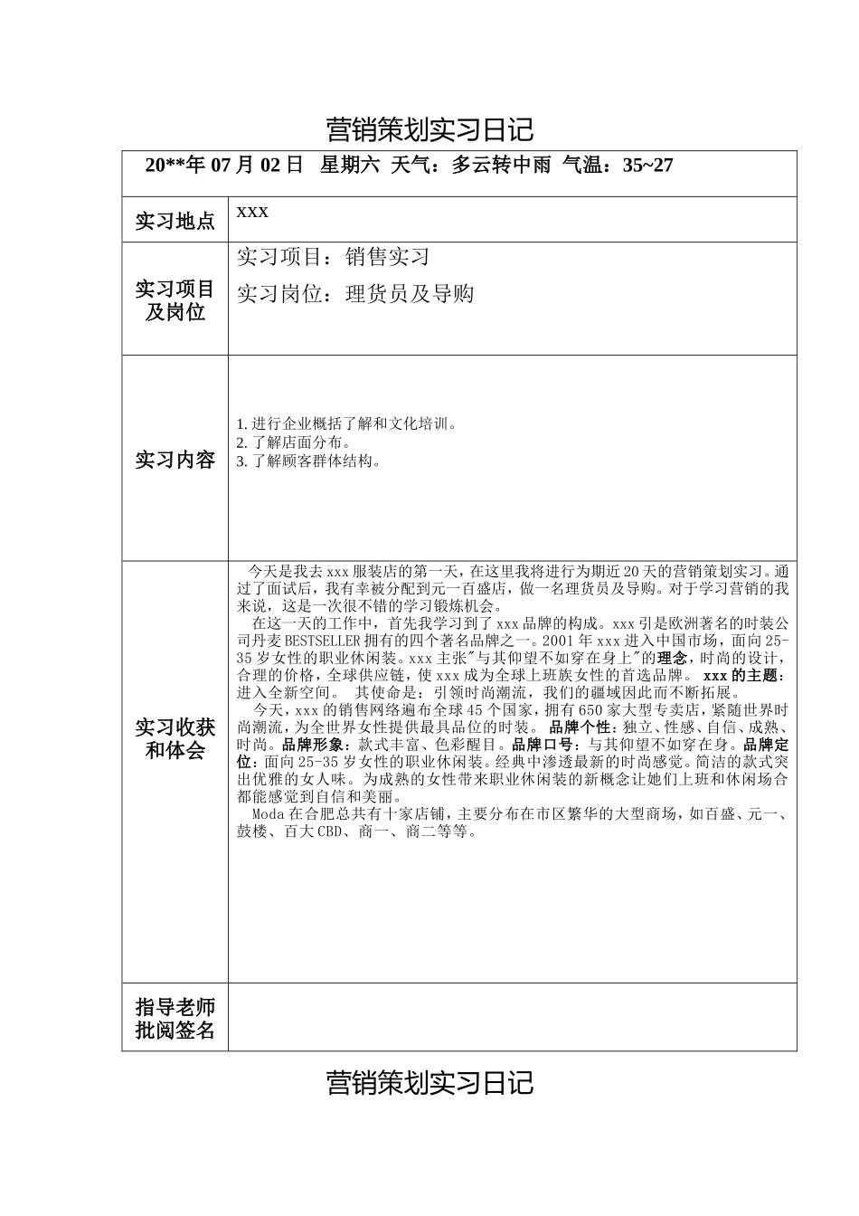 服装店导购实习7日记-秀人网_第1页