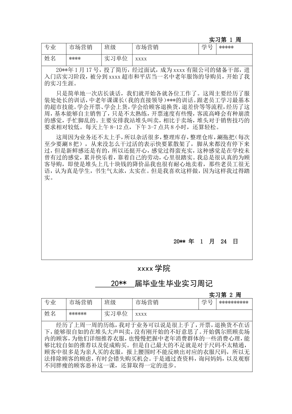 市场营销专业服装销售实习8周记-秀人网_第2页