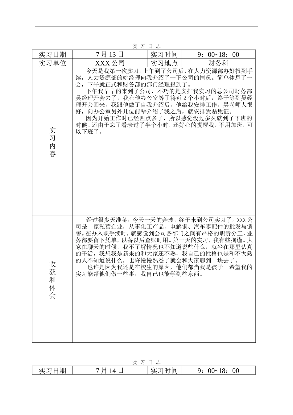 实习日记——会计实习日志25篇_第1页