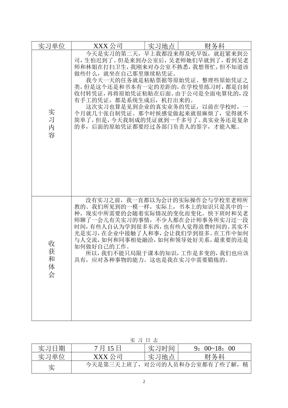 实习日记——会计实习日志25篇_第2页