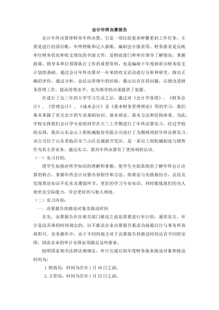 实习报告——会计决算报告