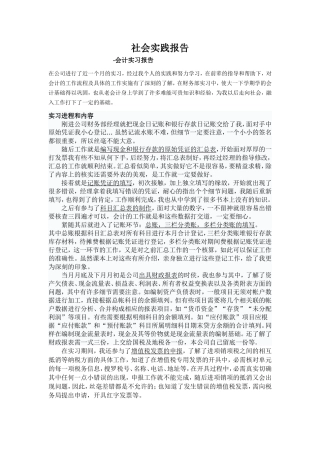 实习报告——社会实践报告-会计