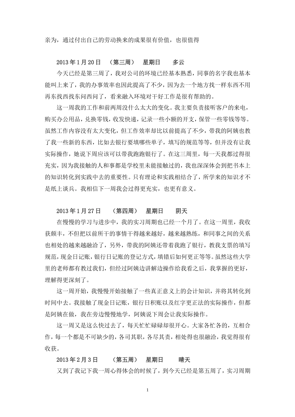 实习周记——财务会计专业某公司会计文员实习周记12篇_第2页