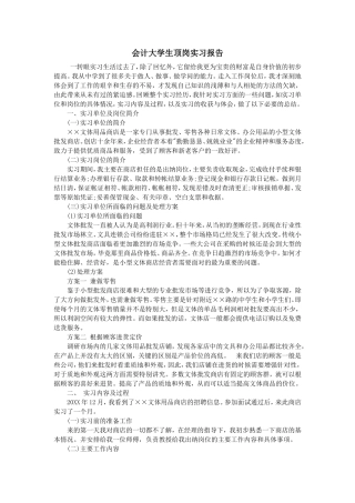 会计大学生顶岗商店实习报告