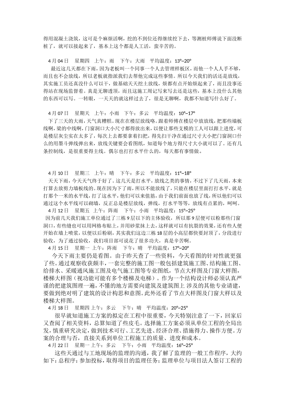建筑工地实习日记 -文库_第2页