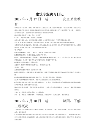 建筑工地实习日记-文库