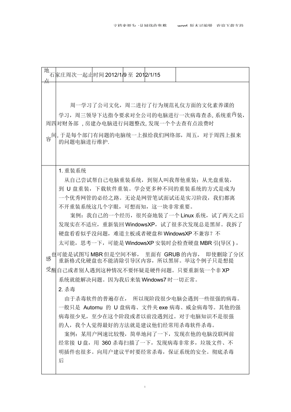 网络管理员实习周记12篇-计算机网络程序员软件工程文库_第1页