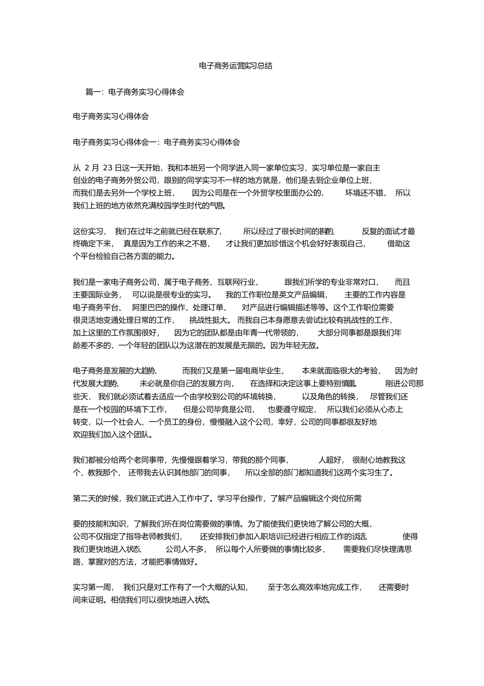 电子商务运营实习总结.doc_第1页