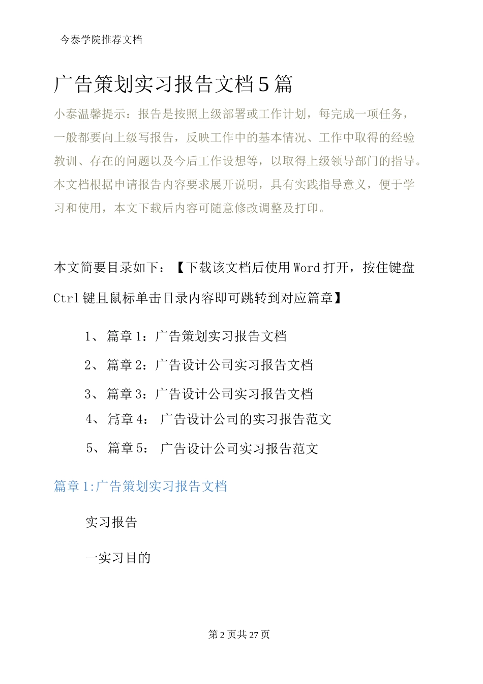 广告策划实习报告文档5篇_第2页