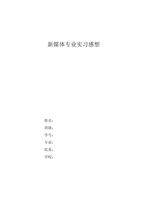 新媒体专业实习感想