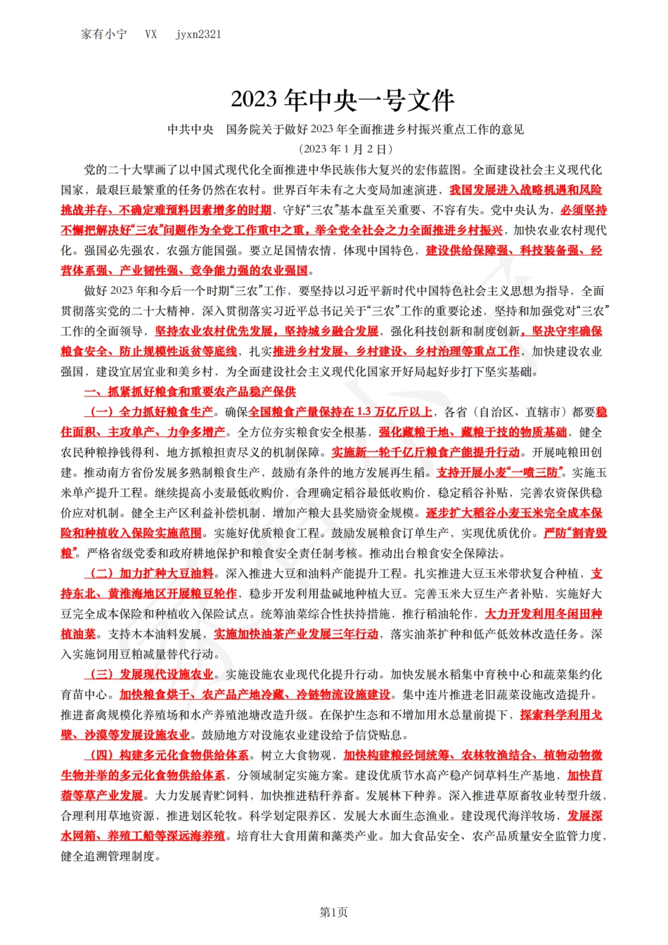 2023年中央一号文件_第1页