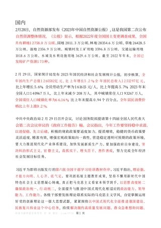 2024年3月时政热点（国内+国际）