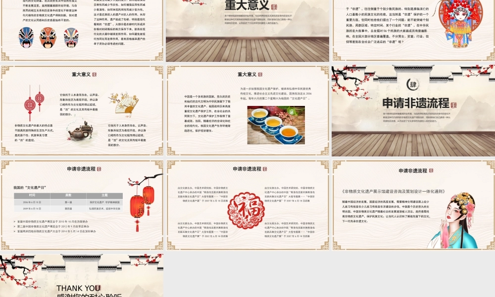 非遗文化PPT模板成品课件保护项目知识宣传