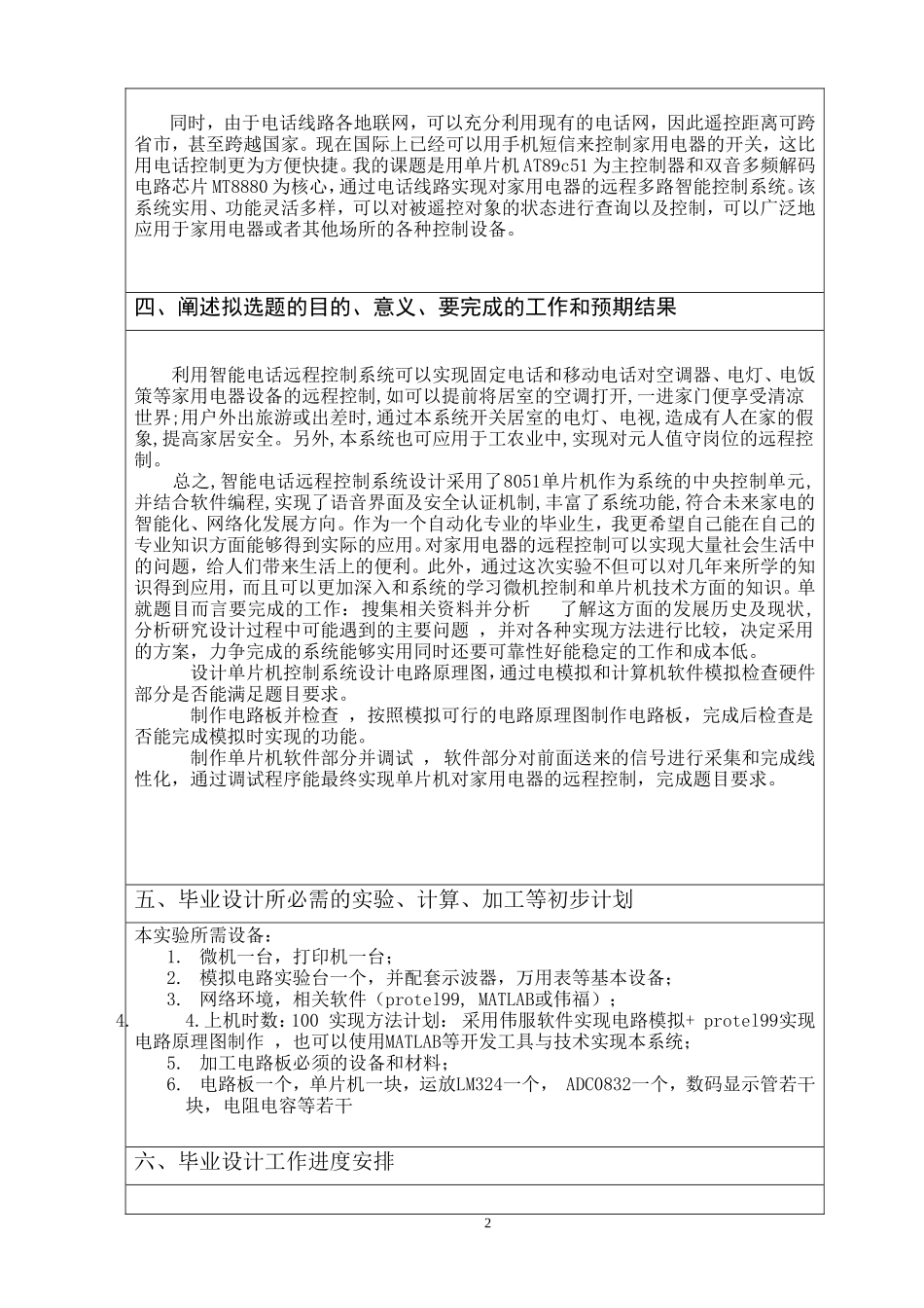 基于PSTN的家用电器远程控制系统设计论文资料毕业设计_第2页