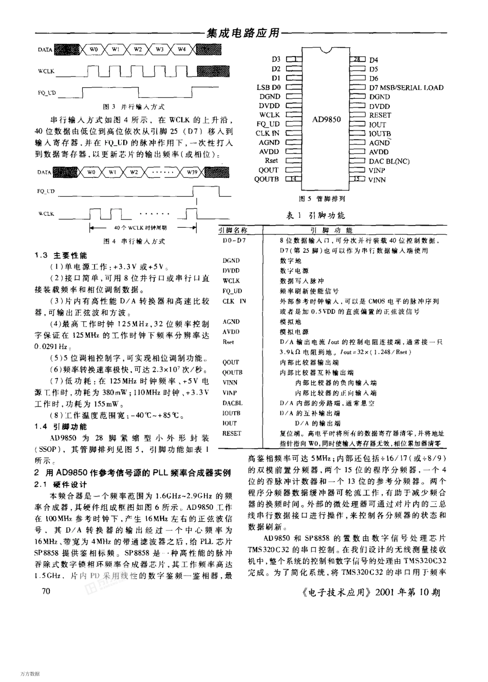 用AD9850激励的锁相环频率合成器_第2页