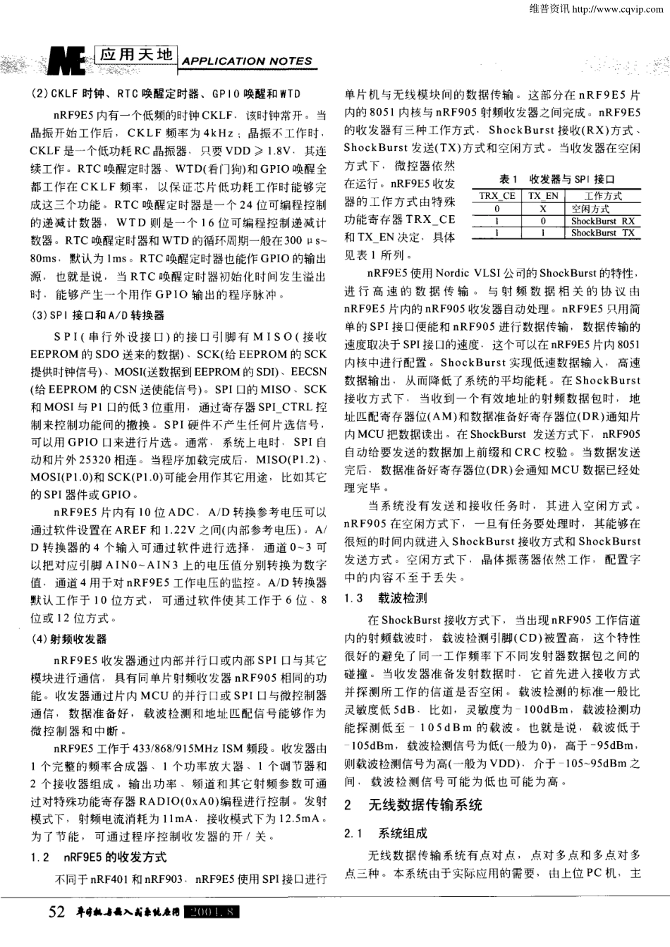 射频SoC nRF9E5及无线数据传输系统的实现_第2页